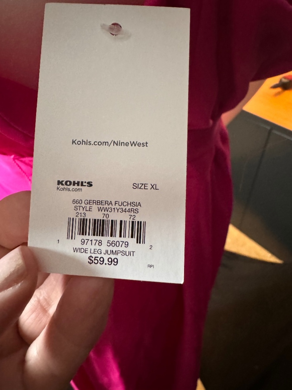 Nine West Hot Pink Jumpsuit - Picture 2 of 2